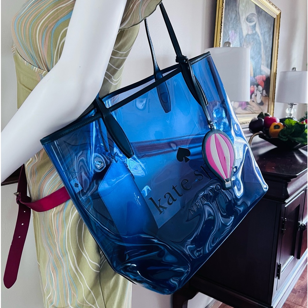 KATE SPADE Large Clear Stadium Tote Women Shoulder Bag